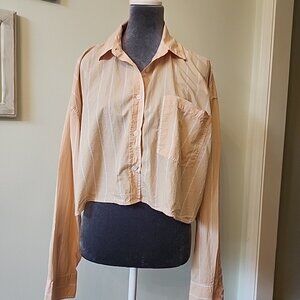 Women's Cropped "Mens" shirt, by American Eagle size large